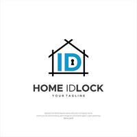 Home ID Lock Logo Business Company Creative Design vector