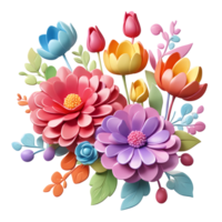 Transparent decorative floral design, Artificial flower design, Luxury Flower Bouquet Illustration, Cute wedding Flower Bouquet ,Transparent Flower Pattern, Generative AI png