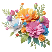 Artificial Flower Bouquet, Flower Illustration, Floral Png File