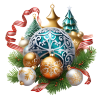 Christmas Decoration Ornament, Happy Christmas Design , Generative AI png