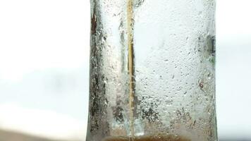 Pouring black beer into the beer cup video