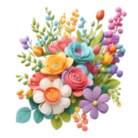 Artificial Flower Bouquet, Flower Illustration, Floral Png File