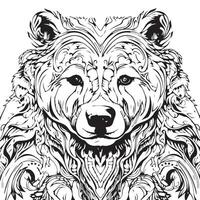 adult coloring page of a polar bear vector