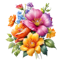 Luxury Flower Bouquet Illustration, Cute wedding Flower Bouquet ,Transparent Flower Pattern, Generative AI png