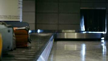 Baggage conveyor belt in the airport video