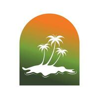 Palm tree summer logo template vector