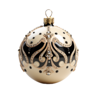 3d luxo branco Natal bola decorado com ouro png