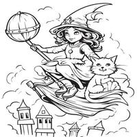 Mythical character coloring page kids vector