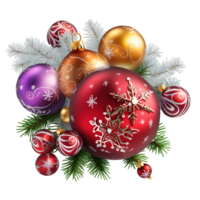 Christmas Decoration Ornament, Happy Christmas Design , Generative AI png