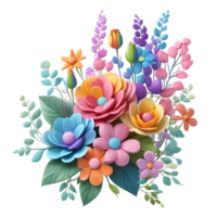 Artificial Flower Bouquet, Flower Illustration, Floral Png File