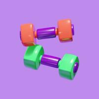 3d dumbbell icon illustration isolated vector