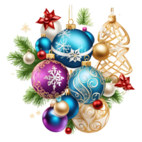 Christmas Decoration Ornament, Happy Christmas Design , Generative AI png