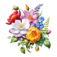 luxe fleur bouquet illustration, mignonne mariage fleur bouquet ,transparent fleur modèle, génératif ai png