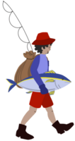 le pêcheur avec gros poisson. png