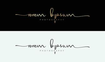 Handwriting Photography logo template vector. signature logo concept vector