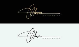 Handwriting Photography logo template vector. signature logo concept vector