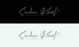 Handwriting Photography logo template vector. signature logo concept vector