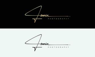 Handwriting Photography logo template vector. signature logo concept vector