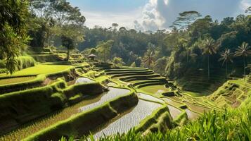 Cultural Landscape of Bali Subak Irrigation Sy, UNESCO Natural Trust. AI generated. photo