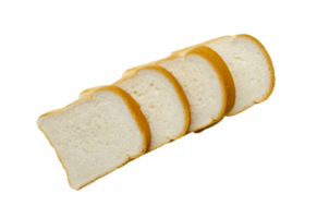 toast sliced of white bread on transparent background. Top view png