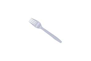 white plastic fork on transparent background png