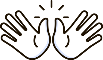 Aperto mani icona emoji etichetta png