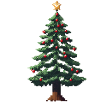 Kerstmis boom pixel ai generatief png