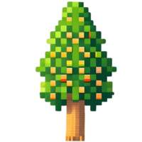 cartoon pixel tree AI Generative png