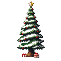 Noël arbre pixel ai génératif png