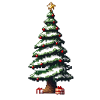 Kerstmis boom pixel ai generatief png