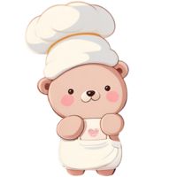 Bear Chef cartoon AI Generative png