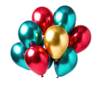 isolated balloon foil golden and colorful for event decorate, AI-Generated png