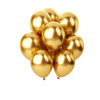 isolado balão frustrar dourado e colorida para evento decorar, gerado por IA png