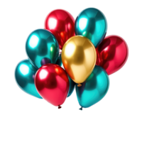 isolated balloon foil golden and colorful for event decorate, AI-Generated png