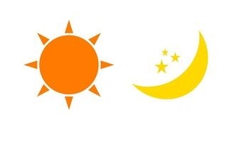 Sun and moon icon isolated on white background. vector