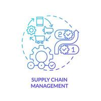 Gradient supply chain management icon concept, isolated vector, enterprise resource planning thin line illustration. vector