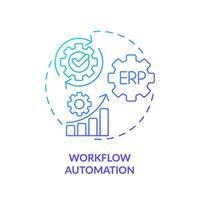 Gradient workflow automation icon concept, isolated vector, enterprise resource planning thin line illustration. vector