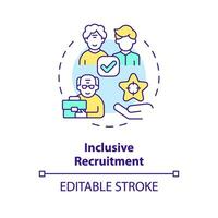 2D editable inclusive recruitment thin line icon concept, isolated vector, multicolor illustration representing unretirement. vector