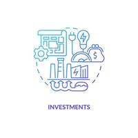 Gradient investments concept, isolated vector, thin line icon representing carbon border adjustment. vector