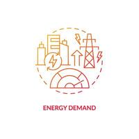 Gradient energy demand concept, isolated vector, thin line icon representing carbon border adjustment. vector