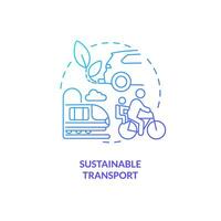 Gradient sustainable transport concept, isolated vector, thin line icon representing carbon border adjustment. vector