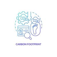 Gradient carbon footprint concept, isolated vector, thin line icon representing carbon border adjustment. vector