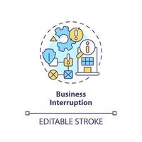 2D editable business interruption thin line icon concept, isolated vector, multicolor illustration representing product liability. vector