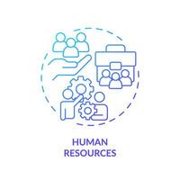 Gradient human resources icon concept, isolated vector, enterprise resource planning thin line illustration. vector