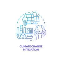 Gradient climate change mitigation concept, isolated vector, thin line icon representing carbon border adjustment. vector