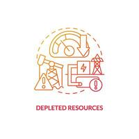 Gradient depleted resources concept, isolated vector, thin line icon representing carbon border adjustment. vector