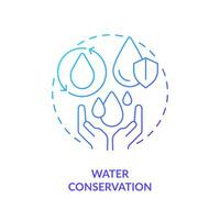 Water conservation blue gradient concept icon. Hydrosphere protection. Liquid sources management abstract idea thin line illustration. Isolated outline drawing vector