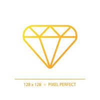 Diamond pixel perfect gradient linear vector icon. Perfect quality of customer service. VIP product evaluation. Thin line color symbol. Modern style pictogram. Vector isolated outline drawing