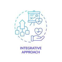 Integrative approach blue gradient concept icon. Combined sources data. Collecting healthcare information. Precision medicine factor abstract idea thin line illustration. Isolated outline drawing vector