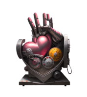 3D Heart Machine Transparent Background PNG Image Ai Generative